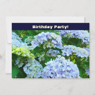 Geburtstagsparty! Einladungen Karten Blue Hydrange
