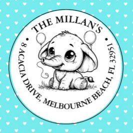 Geburtstagsparty Elephant Thema Permastempel