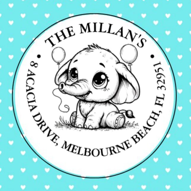 Geburtstagsparty Elephant Thema Permastempel (Make every moment special with our adorable baby elephant self-inking stamp)