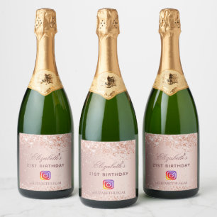 Geburtstagsparty Erröten Rose Glitzer Instagram Fo