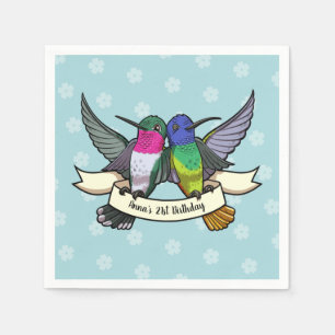 Geburtstagsparty - farbenfrohe Hummingbirds Cartoo Serviette