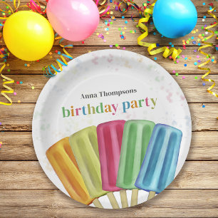 Geburtstagsparty - farbenfrohe Popularitäten Pappteller