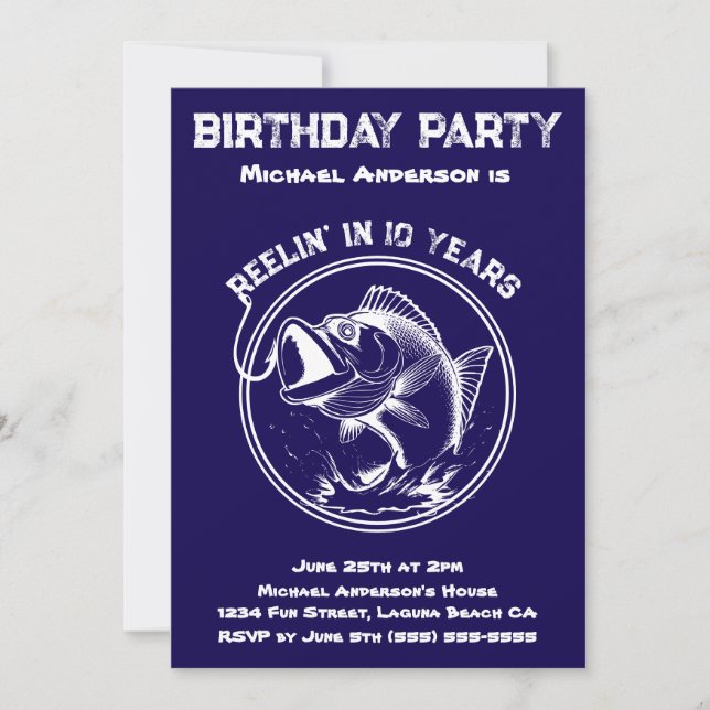 Geburtstagsparty-Fisch Einladung (Vorderseite)