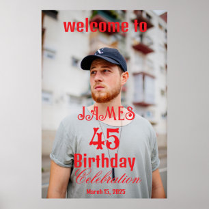 Geburtstagsparty Foto Begrüßungszeichen Poster