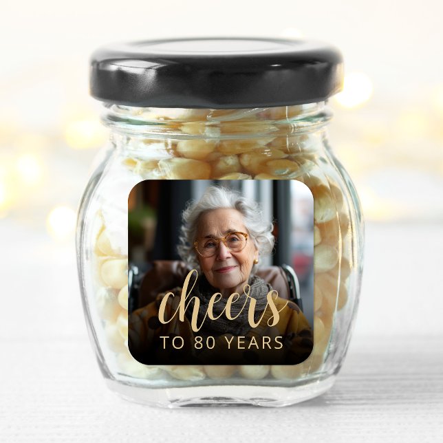 Geburtstagsparty Foto Cheers Quadratischer Aufkleber (Von Creator hochgeladen)