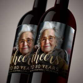 Geburtstagsparty Foto Cheers Weinetikett