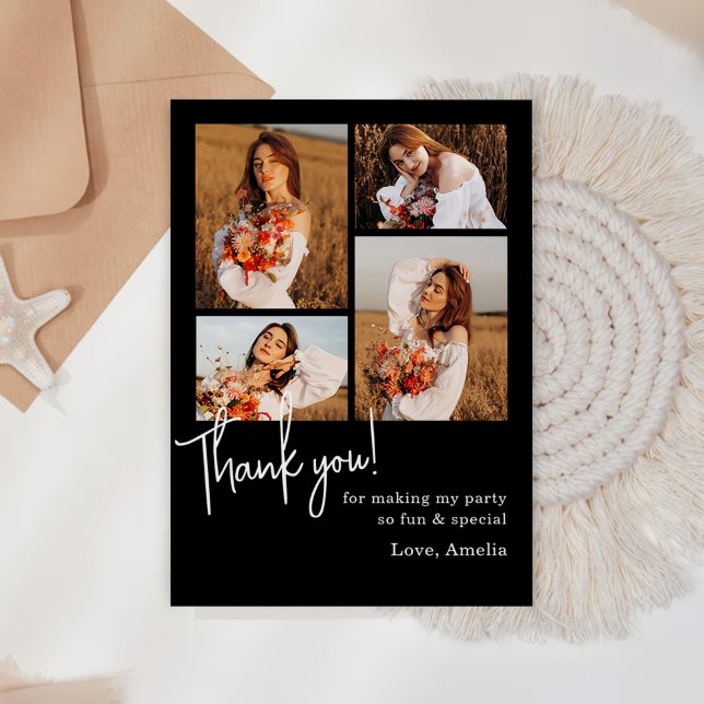 Geburtstagsparty Foto Collage Dankeskarte (Von Creator hochgeladen)