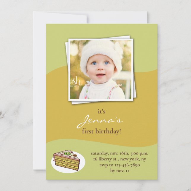 Geburtstagsparty Foto Einladung (Vorderseite)