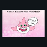 Geburtstagsparty Freunde und Familie Unterschreibe Poster<br><div class="desc">Lassen Sie alle Ihre Freunde und Familie das Poster für den Geburtstag Birl unterschreiben! Rosa Hai schwimmen durch die rosa Blasen.</div>