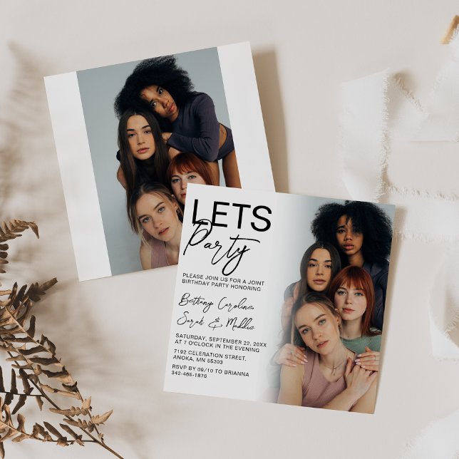 Geburtstagsparty für doppelseitige Fotos Einladung (Von Creator hochgeladen)