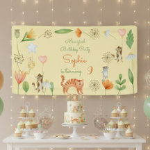 Geburtstagsparty für Katzen und Blume