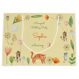 Geburtstagsparty für Katzen und Blume Große Geschenktüte