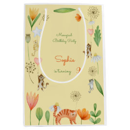 Geburtstagsparty für Katzen und Blume Mittlere Geschenktüte