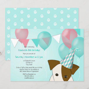 Geburtstagsparty für Mädchen aquamarine rosa Ballo Einladung