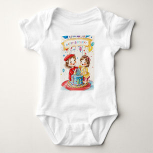 Geburtstagsparty für Twins Bodysuit (Baby) Baby Strampler