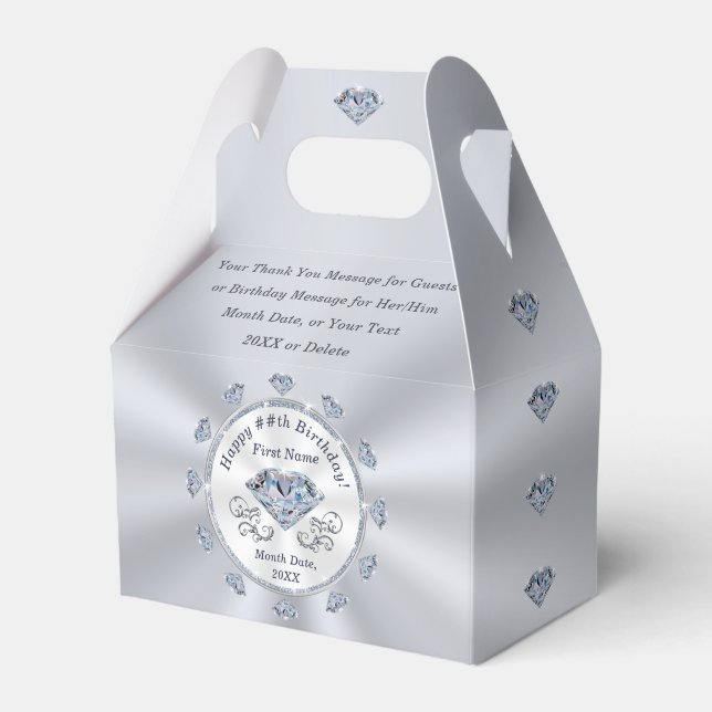 Geburtstagsparty Gefälligkeitsboxen, Diamond zum G Geschenkschachtel (Vorderseite)