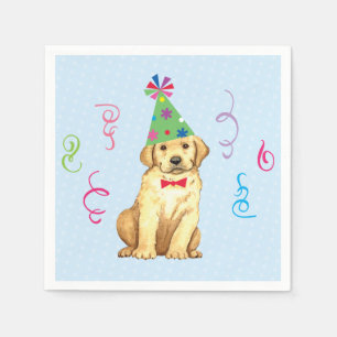 Geburtstagsparty-Gelbe Labrador Serviette