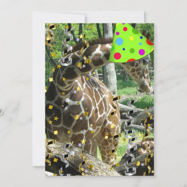 Geburtstagsparty Giraffe Einladung (Vorderseite)