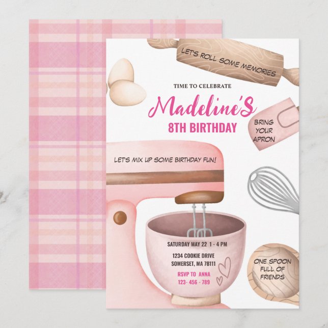 Geburtstagsparty Giro Kochen Geburtstagsparty Einladung (Vorne/Hinten)