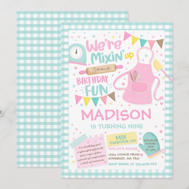 Geburtstagsparty Giro Kochen Geburtstagsparty Einladung (Vorne/Hinten)