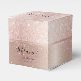 Geburtstagsparty Glitzer Rose Gold Metallname Geschenkschachtel