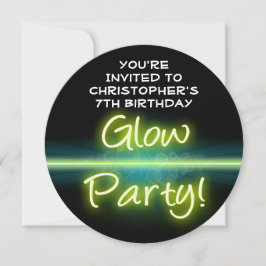 Geburtstagsparty Glow, Gelb/Grün Einladung