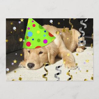 Geburtstagsparty Golden Retriever Einladung