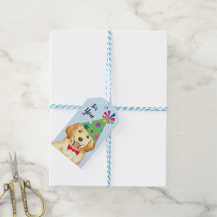 Geburtstagsparty Golden Retrique Geschenkanhänger