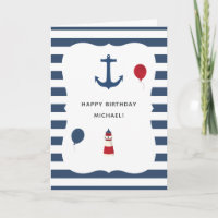 Geburtstagsparty-Gruß zum Thema Nautic
