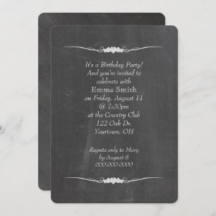 Geburtstagsparty im Chalkboard Einladung
