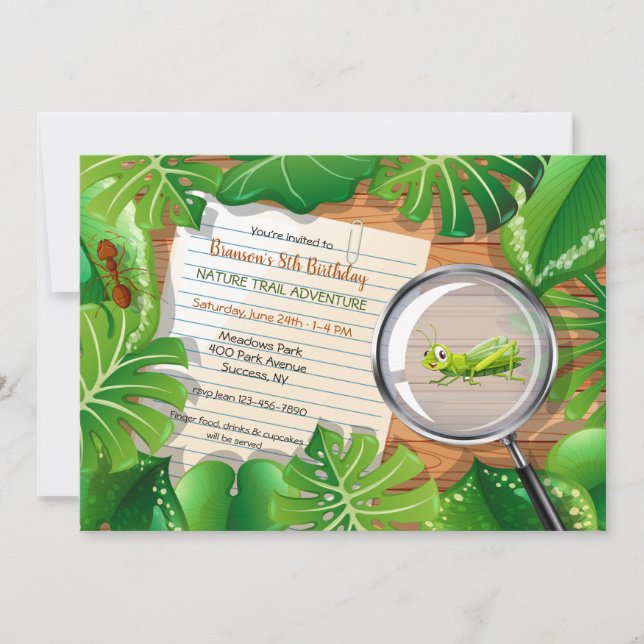 Geburtstagsparty im Freien Einladung (Vorderseite)