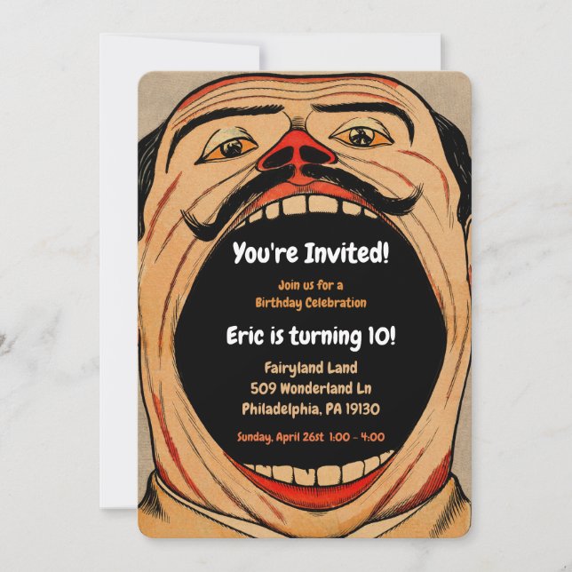 Geburtstagsparty im Vintagen Karneval Einladung (Vorderseite)