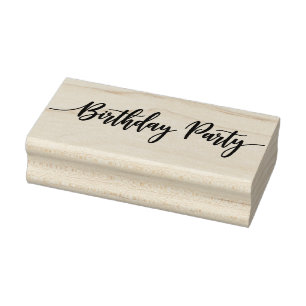 Geburtstagsparty in Black Lines Silhouette geschri Gummistempel