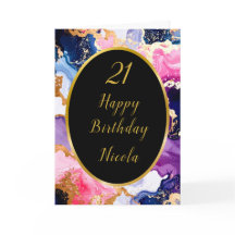 Geburtstagsparty in Rosa, Navy Blue und Gold Tinte