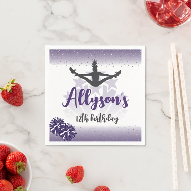 Geburtstagsparty, jedes Alter Lila Serviette (Beispiel)