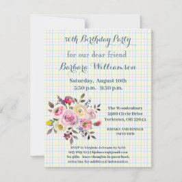 Geburtstagsparty, jedes Alter Wasserfarben Blume Einladung