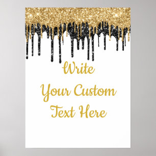 Geburtstagsparty-Jubiläum von White and Gold Glitz Poster