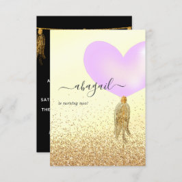 Geburtstagsparty lila und Gold und Rosa Einladung