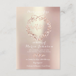 Geburtstagsparty Lux Floral Wreath Pearl Pink Rose Einladung