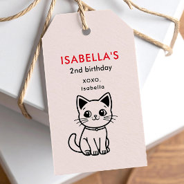 Geburtstagsparty mit CUSTOM COLORS niedliche Katze Geschenkanhänger