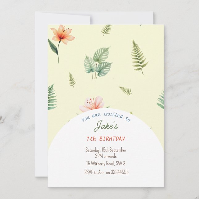 Geburtstagsparty mit niedlichen Dinosauriern Einladung (Vorderseite)