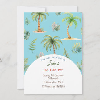 Geburtstagsparty mit niedlichen Dinosauriern Einladung