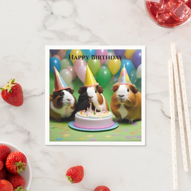Geburtstagsparty mit Party Guinea Schweine, Serviette (Beispiel)