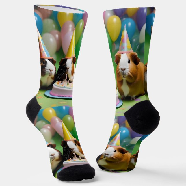 Geburtstagsparty mit Party Guinea Schweine, Socken (Gewinkelt)