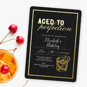 Geburtstagsparty mit perfektem Cocktail Folieneinladung