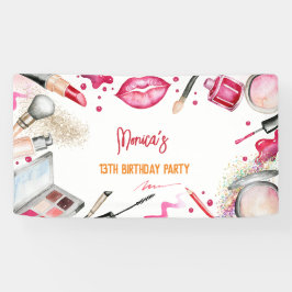 Geburtstagsparty mit Schönheit und Make-up-Wellnes Banner