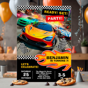Geburtstagsparty mit Sportwagen Einladung