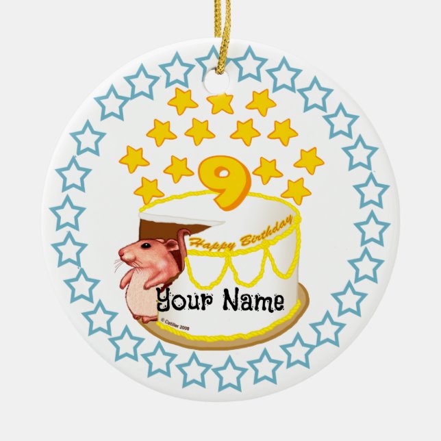 Geburtstagsparty Mouse Geburtstagsschmuck Keramik Ornament (Vorne)
