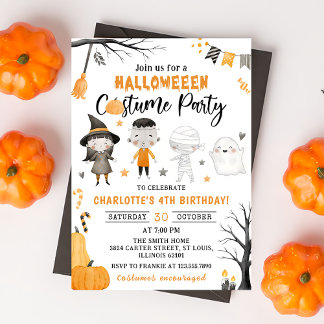 Geburtstagsparty niedlich Kids Halloween Costume Einladung
