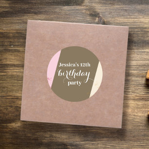 Geburtstagsparty Niedliche neapolitanische Sprinkl Runder Aufkleber